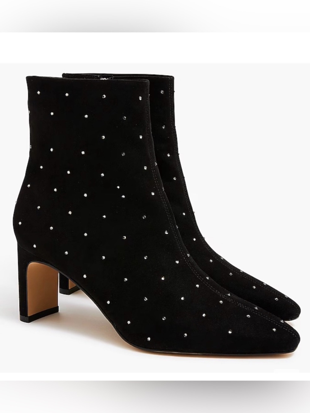 J. Crew Black Ankle Boots with Rhinestone Embellishment NWT